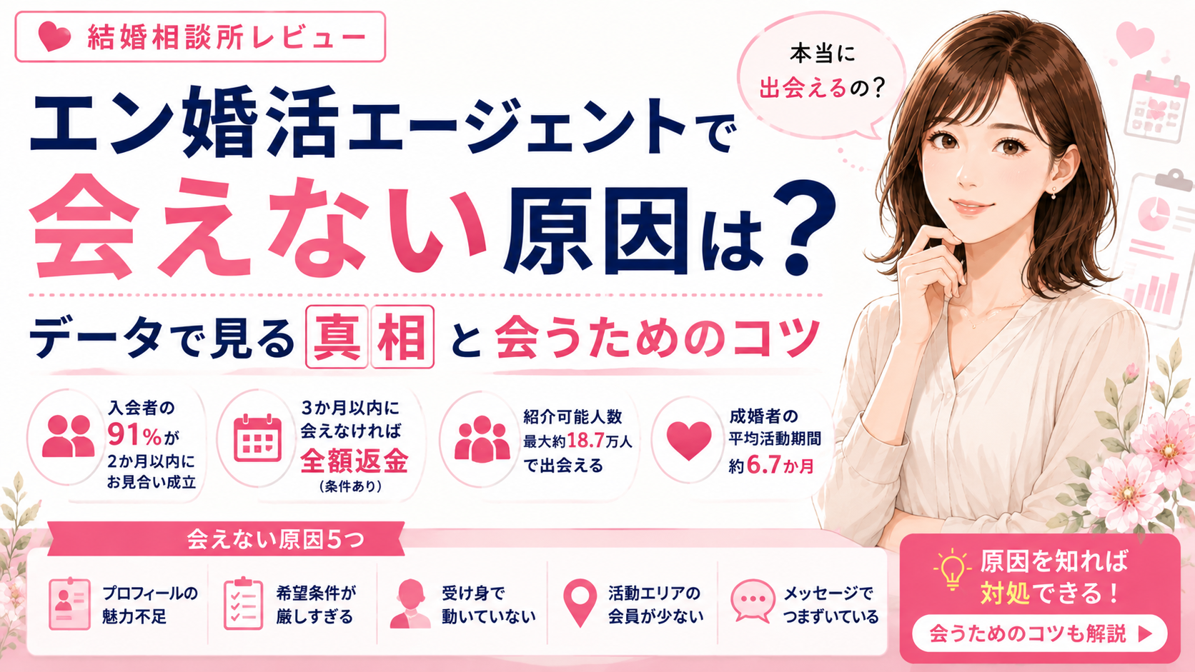 エン婚活エージェントで会えない原因は？データで見る真相と会うためのコツ