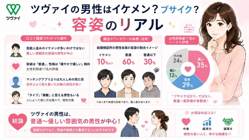 ツヴァイの男性はイケメン？ブサイク？容姿のリアル