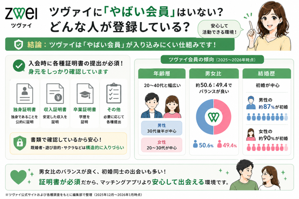 ツヴァイに「やばい会員」はいない？どんな人が登録している？